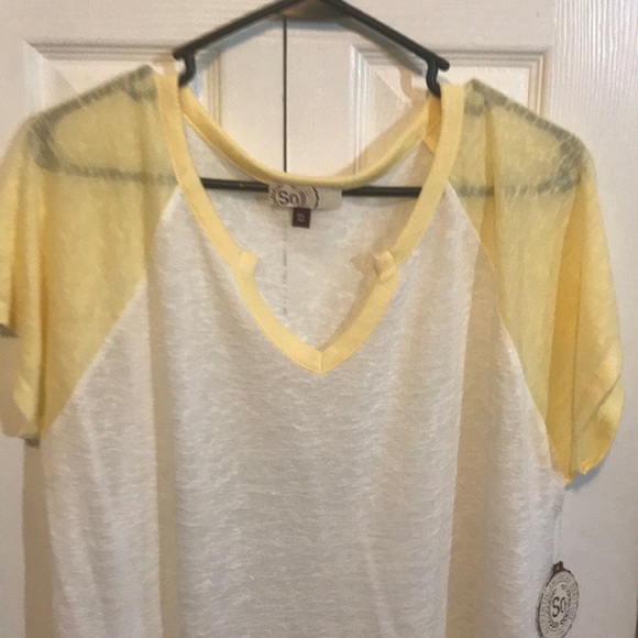 SO Yellow & White Baseball Tee - Picture 2 of 5